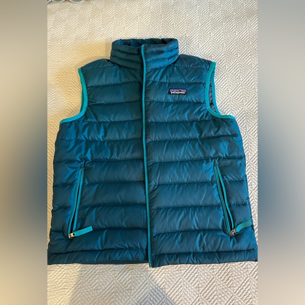 Patagonia Kids Teal Down Sweater Puffer Vest